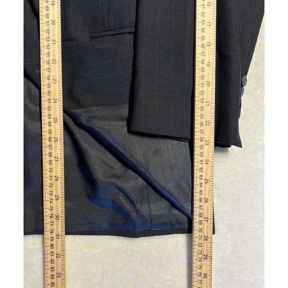 Jos A Bank 41R 32W Navy Blue Pinstripe 2 Piece Suit Jacket Pants Set - Picture 11 of 16